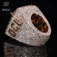 Personnalisé Vvs Moissanite Lettre Nom Anneau Hommes Hip Hop Glacé Baguette Diamant Patriotes Basketball Championnat Fine Anneau Bijoux