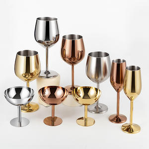 كؤوس كوكتيل من الفولاذ المقاوم للصدأ بالجملة، أكواب معدنية للمارتيني والشمبانيا، كؤوس نبيذ أحمر مطلية بالنحاس والذهب والفضة - Product Image 5