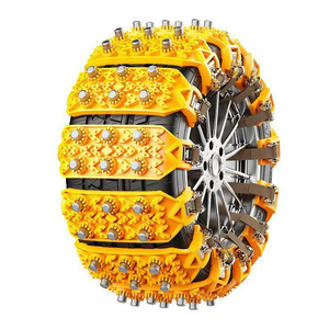 Chaînes à neige pour pneus de voiture, chaînes à pneus d'hiver en caoutchouc pour SUV et camions avec clous métalliques et sangles réglables - Product Image 1