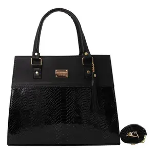 Bolso Tote de Mezclilla para Mujer Fana Maura, Decoración de Perlas Azules, Cierre de Solapa, Dos Asas, Uso Diario Informal - Product Image 3