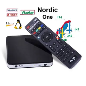 הטוב ביותר Tvip 605 + סקנדינביה שוודיה נורבגיה פינלנד דנמרק טלוויזיה תיבת אנדרואיד & Linux OS Amlogic S905X WiFi נורדי אחת סט Top Box