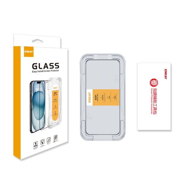 Stock Available for Samsung Galaxy A17 / A26 ENKAY Easy Install High Alumina Silicon Full Glass Film