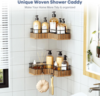 Étagère d'angle murale en métal pour douche et rangement, non pliable, pour la décoration de la salle de bain