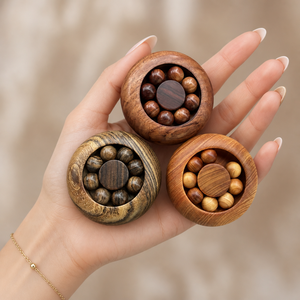 Fidget Roller in Legno Naturale Fatto a Mano con <span class=keywords><strong>Perline</strong></span> Rotanti, Silenzioso, per Alleviare l'Ansia e Esercizio Manuale, Giocattolo Antistress in Legno - Product Image 1