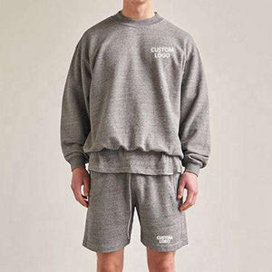 Sudaderas con capucha para hombre informales personalizadas al por mayor, pantalones cortos de felpa francesa, Sudadera de cuello redondo, ropa deportiva con logotipo, Sudadera con capucha y conjuntos de Jogger - Product Image 1