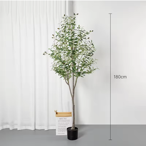 Plantes artificielles d'olivier en plastique écologique de haute qualité, feuilles hautement réalistes, pot personnalisé, décoration intérieure - Product Image 5
