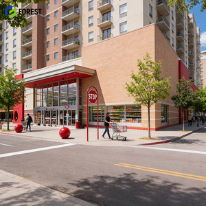 Structure en acier pour portique de supermarché, complexe commercial, marché alimentaire, antirouille, personnalisable, imperméable, installation de stockage - Product Image 1