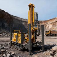 Foreuse hydraulique sur chenilles HarKon 380m pour forage de puits d'eau en roche dure, moteur diesel, pompe de forage pneumatique DTH, 2700KG