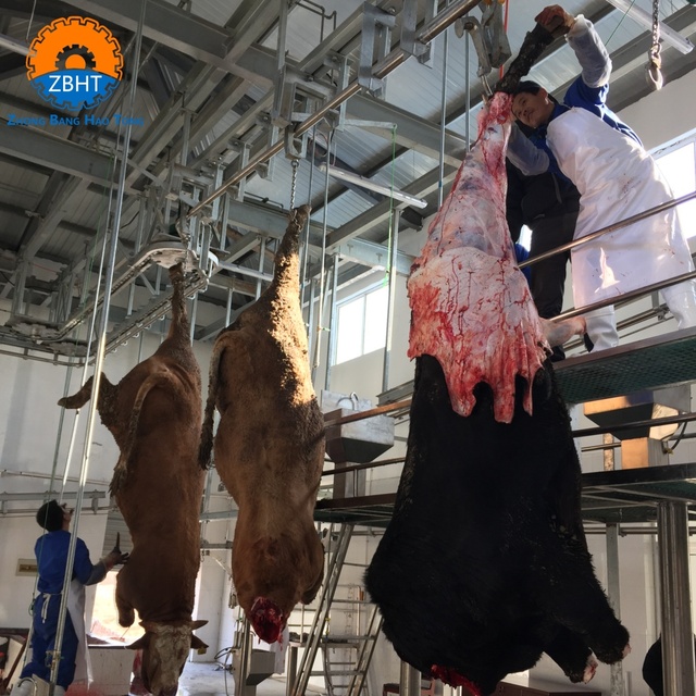 Halal Cattle Slaughterhouse Slaughtering Processing Line Equipment Turnkey Solution Cow Abattoir Machinery 100 Heads/day CE ISO
