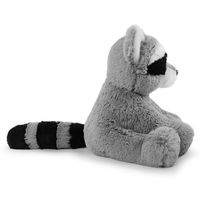 Peluche de raton laveur rose de haute qualité en position assise, idéale pour la chambre, le bureau et comme compagnon de bureau.
