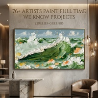 Tableau sur toile minimaliste contemporain, paysage de montagne peint à la main à l'huile, décoration murale abstraite pour chambre à coucher, œuvre d'art encadrée pour intérieur