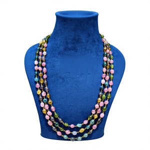 สร้อยคอไข่มุกหลากสีสำหรับใส่ไปงานปาร์ตี้และใช้งานได้สองชั้น - Product Image 2