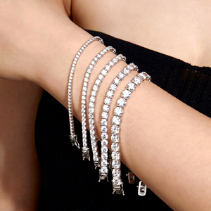 Ensemble de bracelets tennis en argent sterling 925 avec moissanite graduée, plusieurs tailles, bijoux cadeau de mariage - Product Image 1