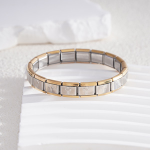 Bracelet élastique détachable italien à motif croisé en alliage de zinc, bijoux unisexe, cadeau IB002 - Product Image 2