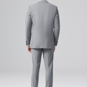 Costume de travail gris pour homme haut de gamme, sur mesure, R&D, échantillon en gros, veste simple boutonnage avec - Product Image 4