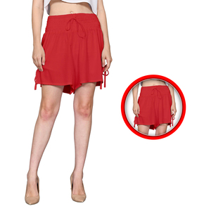 Pantalones de calle de verano de cintura alta de secado rápido a juego de colores personalizados para mujer 100 pantalones cortos deportivos de encaje de rayón pantalones cortos finos sueltos - Product Image 5