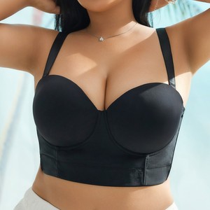 Europeo americano Cross-Border senza cuciture anello in acciaio liscio <span class=keywords><strong>reggiseno</strong></span> traspirante per tutti i giorni a mezza coppa con ferretto solido lavorato a maglia - Product Image 4