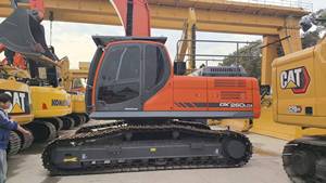 รถขุดดิน Doosan DX 260LC สีแดง อุปกรณ์ก่อสร้างงานหนักสีส้ม - Product Image 2