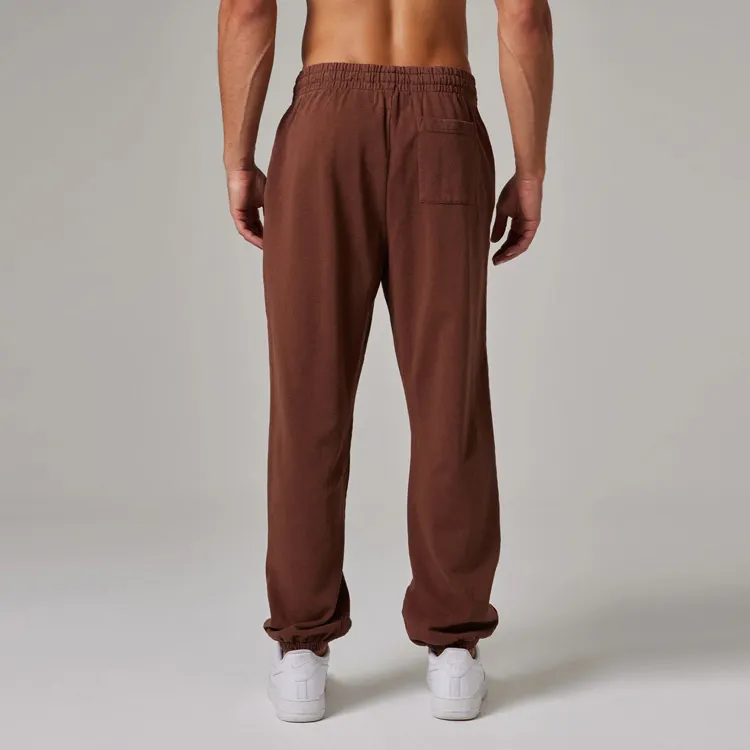 OEM mens cotton sweatpants elastic waist sweatpants pockets zip up design men pants