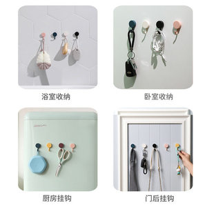 10 ensembles de crochets de salle de bain colorés, adhésifs puissants, mignons et multifonctionnels, sans perçage, pour bureau et porte - Product Image 5