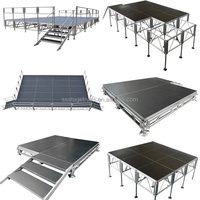 Scène en aluminium assemblable de 1,22 x 2,44 m avec hauteur réglable pour spectacles, mariages et événements