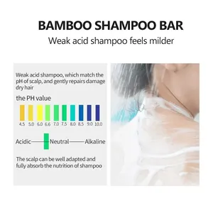 แชมพูบาร์สบู่แชมพูธรรมชาติพร้อมแชมพูแข็งถ่านไม้ไผ่สําหรับผมที่เสียหายแห้งที่ผ่านการบําบัด ดูดซับจาระบีและทําความสะอาด Gg - Product Image 3