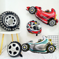 Thème de course ensemble de ballons feux de circulation roue pneu course voiture moto casque feuille ballon fête d'anniversaire décoration fournitures
