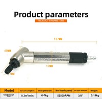 Stylo de polissage pneumatique SUAO, 90 °   Angle droit et 45 degrés °   Mini-meuleuse pneumatique coudée pour le polissage, le dégrossissage et le débavurage