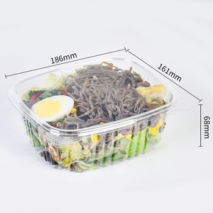 علبة طعام بلاستيكية شفافة مستطيلة الشكل سعة 32 أونصة للاستخدام مرة واحدة، مصنوعة من مواد آمنة للحيوانات الأليفة، مع غطاء لتعبئة الفواكه والسلطات - Product Image 2