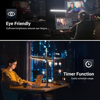 Lampe de bureau LED 18W pour architecte avec base, barre lumineuse bicolore pour la protection des yeux, idéale pour les vidéoconférences, le dessin technique et le streaming en bureau