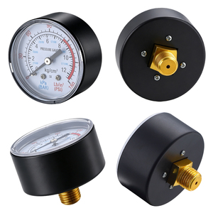 Manomètre de compresseur d'air ZX-8-1 0-180 <span class=keywords><strong>PSI</strong></span> 1/4 NPT à montage arrière mécanique - Product Image 2