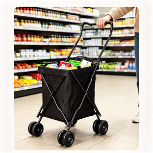 Chariot de courses de supermarché 340L en treillis métallique chromé, robuste, avec roues pivotantes silencieuses, grande capacité, pour usage commercial et de détail, kit complet - Product Image 3