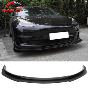 Pour Tesla Model 3 2017-2023, style IKON V4, 3 pièces, lèvre de pare-chocs avant, noir mat, ABS, pièces automobiles de haute qualité, kit carrosserie - Product Image 1