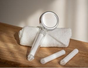Clzero White Transparent Polypropylene <b>Shower</b> Head with Sediment Vitamin Gel <b>Filters</b> Anti Chlorine Skin Care Model CL-SH-FIL - Product Image 2