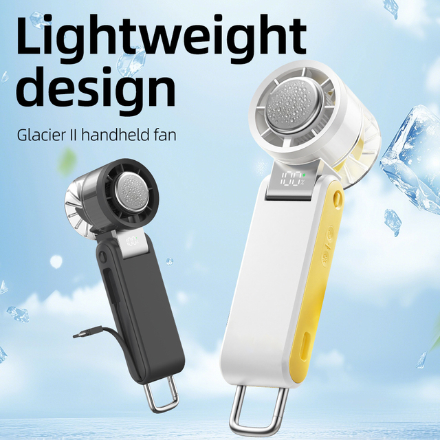 2026 Foldable Metal Glacier II Handheld Turbo Cooling Fan AI Chip Touch Control 4000mAh Battery Portable Fast Cooling Output