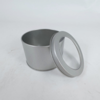 Boîte en métal ronde vide, écologique et recyclable, avec fenêtre supérieure, durable, pour emballage cadeau, rangement de stylos, badges et artisanat
