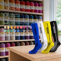 Chaussettes de sport personnalisées pour hommes en fibre de bambou, respirantes, à compression, hauteur genou, pour le basketball, la course et la randonnée