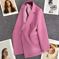 Blazers pour femmes printemps-automne, élégants, style coréen, décontractés, en tissu uni, veste pour femmes, nouvelle mode, manteaux pour femmes, vêtements de bureau, vêtements d'extérieur