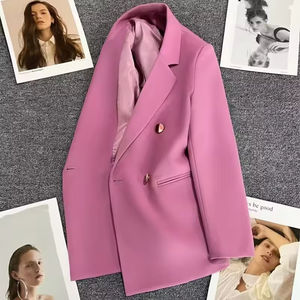 Blazers pour femmes printemps-automne, élégants, style coréen, décontractés, en tissu uni, veste pour femmes, nouvelle mode, manteaux pour femmes, vêtements de bureau, vêtements d'extérieur - Product Image 3