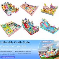 Châteaux gonflables pour enfants, équipement de terrain de jeux, parc de jeux gonflable géant, château gonflable avec toboggan pour saut et trampoline en plein air