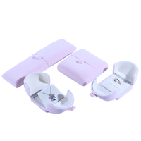 Boîte à bijoux rectangulaire moderne faite à la main pour boucles d'oreilles, colliers, bracelets et bagues, emballage personnalisé en velours rose à double porte