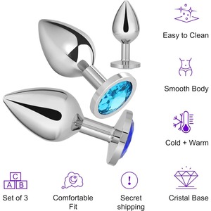 Erótico Anal de acero inoxidable tapón liso redondo corazón cristal Bdsm fetiche ano dilatador culo cola juegos para adultos juguetes sexuales para mujeres Gay - Product Image 6