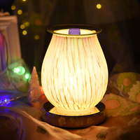 Nouveau design – Diffuseur électrique ultrasonique de cire fondue 3D en verre, effet feux d'artifice, pour huiles parfumées, idéal pour la maison, le bureau et la chambre, désodorisant d'ambiance