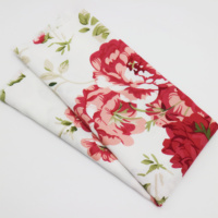 Kain cubit bunga besar 45S 100% Rayon Viscose untuk pakaian wanita stok tersedia