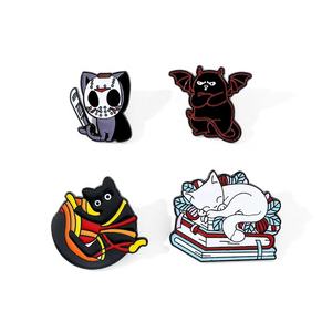 Venta al por mayor broche de calabaza de dibujos animados de Halloween al por mayor <span class=keywords><strong>Jack</strong></span> Sally insignia divertida de Navidad técnica de esmalte duro para el Año Nuevo chino - Product Image 4