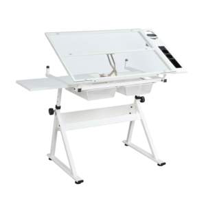 Table de dessin réglable DB blanche, station de sérigraphie manuelle avec tabouret pour imprimants - Product Image 6
