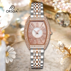 Montre ovale pour femme <span class=keywords><strong>Oushi</strong></span> Jia en alliage sertie de diamants, résistante à l'eau 30M, luxe léger, haut de gamme, quartz or rose - Product Image 1