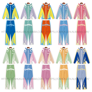 Set personalizzato di due pezzi giacca a vento Set da uomo abbigliamento con cerniera giacca e pantaloni da Jogging abbigliamento sportivo tuta - Product Image 1