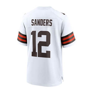2025新しいトップステッチ安いアメリカンフットボールジャージークリーブランド #12シェドゥールサンダース - Product Image 5