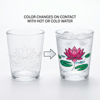 Gobelet en verre changeant de couleur de 2 oz pour la maison, le bureau, les hôtels, les cadeaux et la présentation de boissons